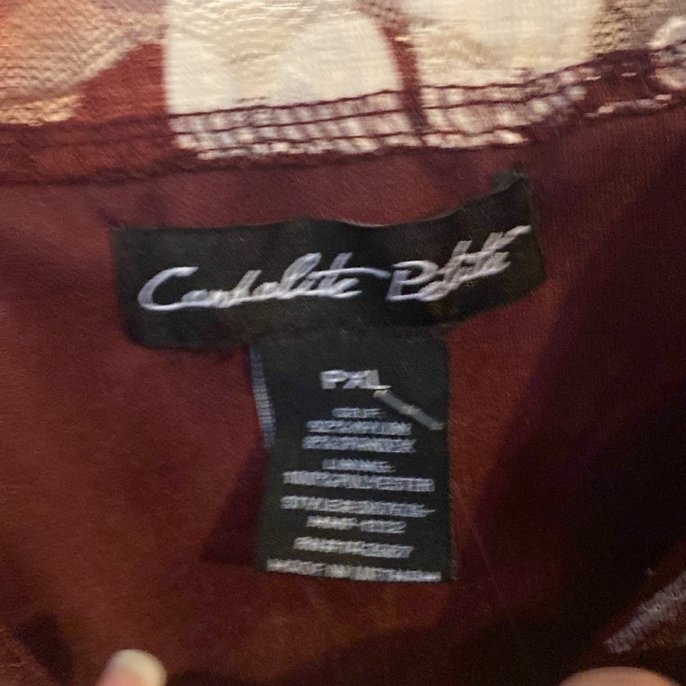Candalite Floral Dress with Sheer Overlay and Sash Belt - Picture 4 of 5